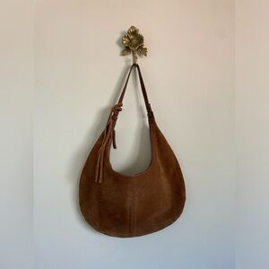 Brown Suede Hobo Bag
